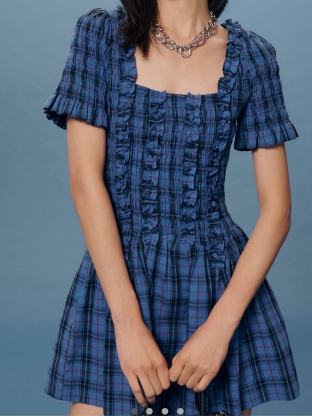 Damson Madder Raphaela Shirred Mini Dress